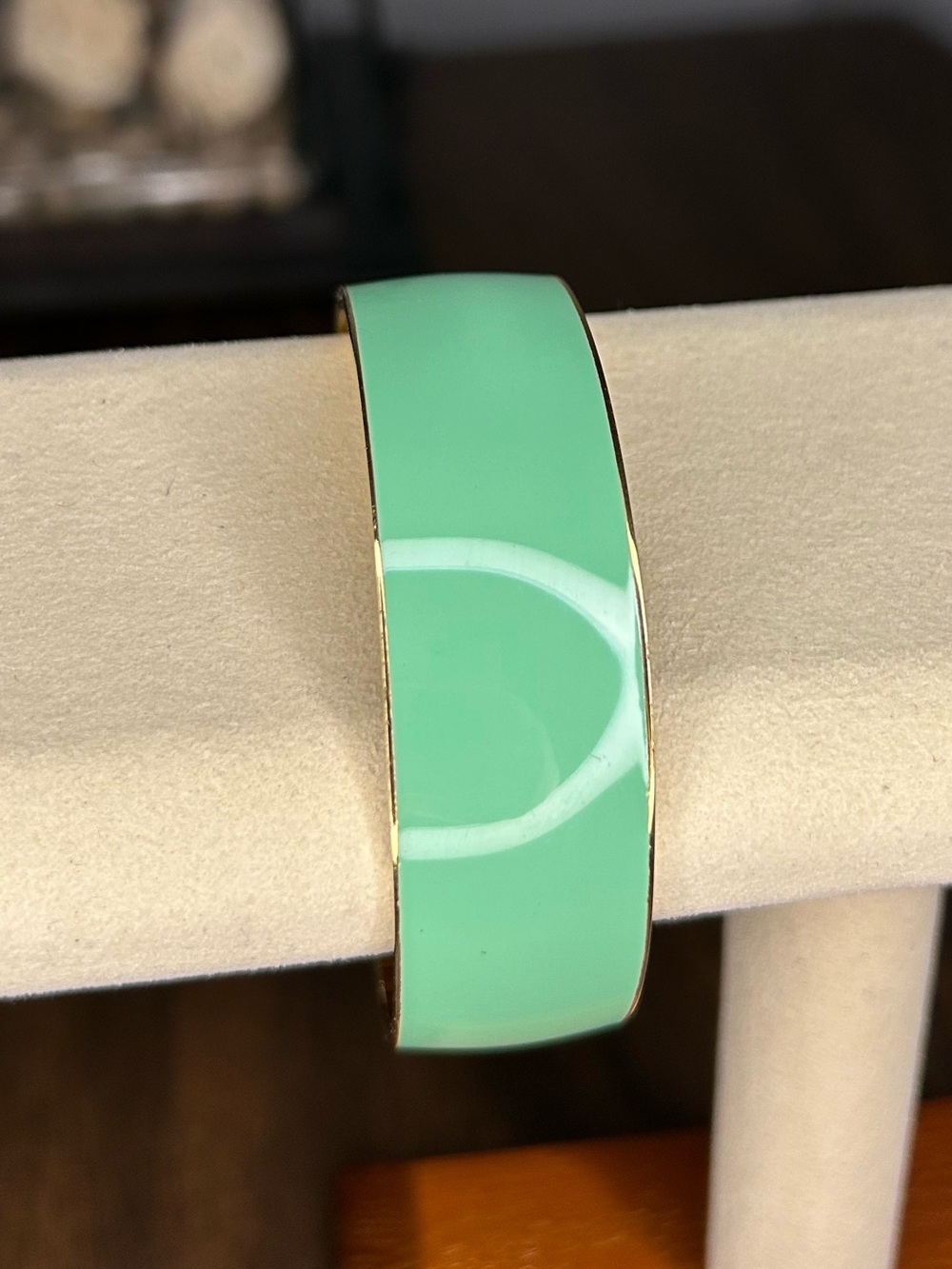 J. Crew Mint Green Wide Enamel Cuff Bracelet